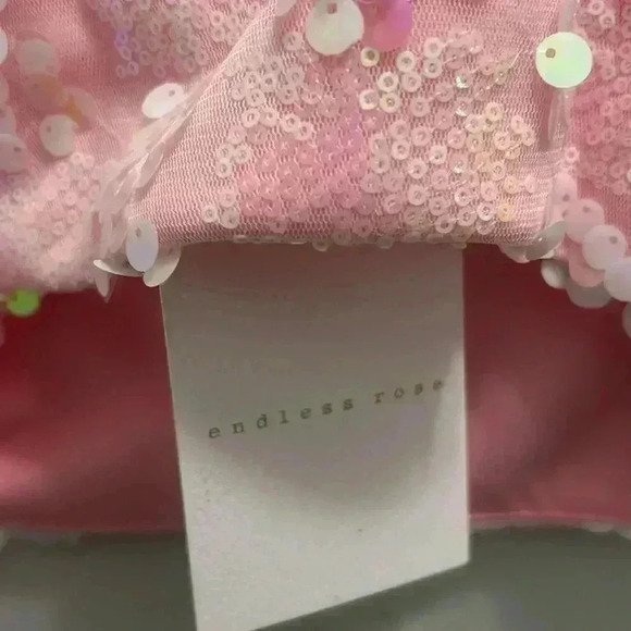 NWT ENDLESS ROSE BEADED FEATHER CROP TOP - Picture 6 of 6